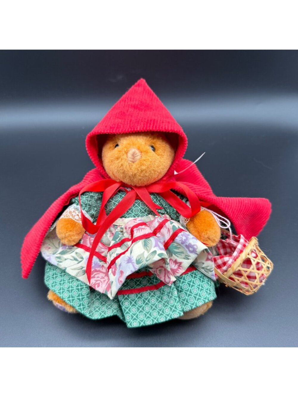Vintage Madame Alexander Bear Red Riding Hood Plush Collector Cape Dress 6"